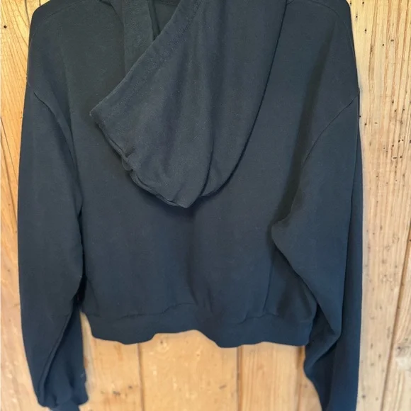 Nike Women’s Black Floral Crop Hoodie Sweatshirt Pullover Medium - Picture 7 of 8